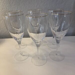 Lenox Firelight Elegant Gold-Rimmed Crystal Wine Glass Set Of 6
